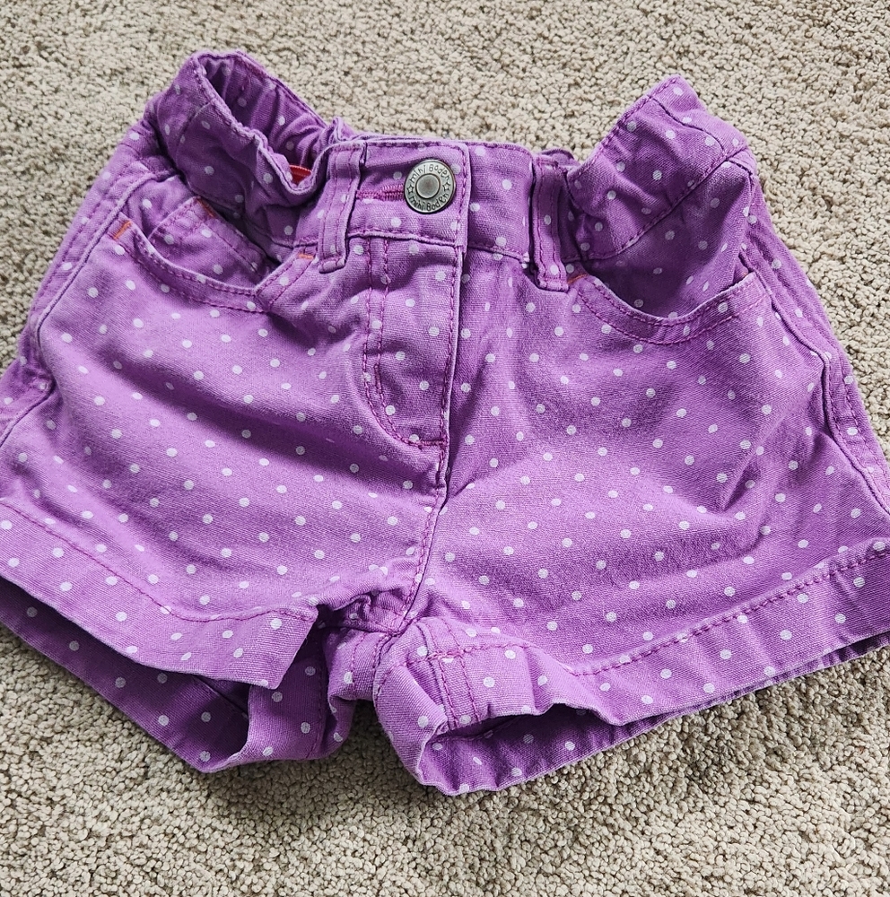 Mini Boden Lavender Polka Dot Shorts